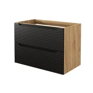 Szafki łazienkowe - Szafka łazienkowa pod umywalkę Comad Luxor 80 cm czarny mat/jasne drewno 82-80-2S - miniaturka - grafika 1