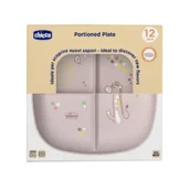 Miseczki i talerzyki dla dzieci - Chicco Talerz 3-dzielny beżowy 12m+ - miniaturka - grafika 1