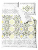 Pościel - Zaratex Pościel satynowa 160x200 Sunshine Glamour biała żółta szara ornamenty orientalna Home Satin 1 - miniaturka - grafika 1