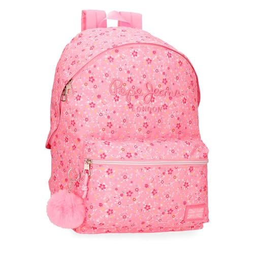 Pepe Jeans Alenka Rosa Plecak szkolny na laptopa 15,6 cala Różowy 31x42x17,5 cm Poliester 22,79 l by Joumma Bags, Różowy kolor, Talla única, plecak szkolny