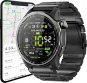 Smartwatch - Wenom Męski Zegarek Czarny Zaawansowane Funkcje GPS PRO Zdrowie Sport - miniaturka - grafika 1