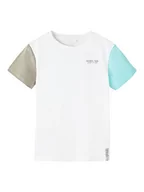 Koszulki i topy damskie - NAME IT Chłopcy NKMHOFFE SS Loose Top T-Shirt, Bright White/Detail:Stormy Weather & Mock Orange, 134W / 140L, Bright White/Detail:stormy Weather & Mock Orange, 134-140 - miniaturka - grafika 1