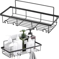 Półki łazienkowe - Verk Półka łazienkowa do łazenki pod prysznic prysznicowa loft wisząca 4x haczyk Półka łazienkowa do łazenki pod prysznic prysznicowa loft wisząca 4x haczyk - miniaturka - grafika 1