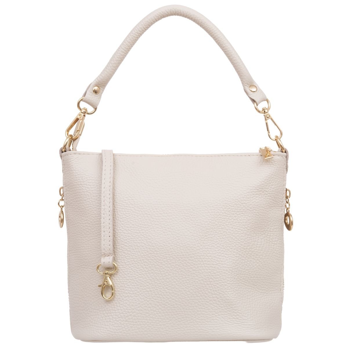 Mała Torebka Damska Skórzana Vezze Molla Ecru