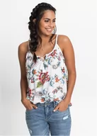 Bluzki damskie - Top shirtowy w kwiaty - bonprix - miniaturka - grafika 1