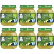 Dania dla dzieci - Gerber Organic Obiadek zielony groszek brokuły cukinia dla niemowląt po 4 miesiącu Zestaw 6 x 125 g Bio - miniaturka - grafika 1