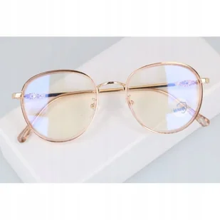 Okulary Lenonki filtr światła niebieskiego BLUE LIGHT do komputera zerówki 2548-5 złoto-brzoskwiniowe - Okulary korekcyjne, oprawki, szkła - miniaturka - grafika 1