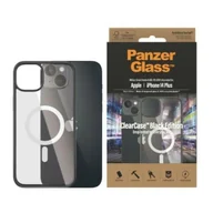 Etui i futerały do telefonów - Etui PanzerGlass ClearCase z MagSafe antybakteryjne na iPhone 14 Plus / 15 Plus - przezroczysto-czarne - miniaturka - grafika 1