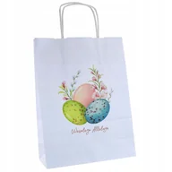 Akcesoria do pakowania - torba papierowa 24x10x32 z nadrukiem WIELKANOC pisanki x1 - miniaturka - grafika 1