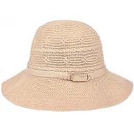 Czapki damskie - Kapelusz damski materiałowy z bawełną średnie rondo KAP-BB-2 beżowy - miniaturka - grafika 1