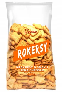 GRONA Rokersy Krakersy o Smaku Sera Cheddar Serowe Krakersy 400g - Krakersy - miniaturka - grafika 1