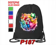 Torby szkolne - WOREK SZKOLNY NA WF BUTY SPORTOWY DLA DZIECKA GRY 5 WZORÓW + IMIĘ - miniaturka - grafika 1