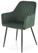 Krzesła - Tapicerowane zielone pikowane welurowe krzesło W3-K30 - miniaturka - grafika 1