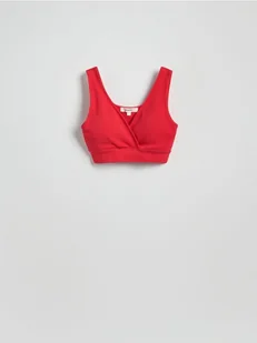 Reserved - Bezszwowy top w stylu sportowym - czerwony - Koszulki i topy damskie - miniaturka - grafika 1