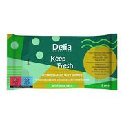 Chusteczki do demakijażu - Delia Cosmetics Keep Fresh Odświeżające Chusteczki nawilżane Aloe Vera 1op.-15szt - miniaturka - grafika 1