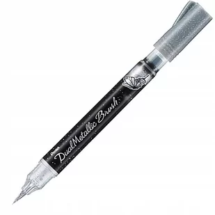 Pisak pędzelkowy PENTEL DualMetallic Brush srebrny - Kredki, ołówki, pastele i pisaki - miniaturka - grafika 1