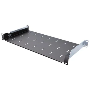 Półka do szafy Standard 19" z otworami, 250 mm, 1U, regulowana, czarna - Akcesoria do szaf serwerowych - miniaturka - grafika 1