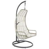 Fotele ogrodowe wiszące - SASKA GARDEN Huśtawka fotel wiszący kokon Slack czarny szary galeriasportowa.pl-24833-0 - miniaturka - grafika 1