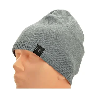 Męska Zimowa Czapka Szara z polarem - L/XL FBI ST-508A - Czapki damskie - miniaturka - grafika 1