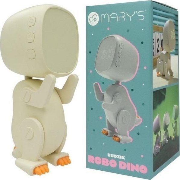Budzik robo dino biały
