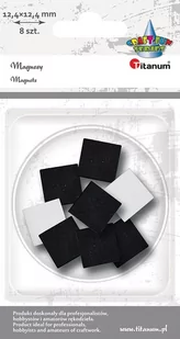 Magnesy samoprzylene kwadratowe 12,4x12,4mm 8szt - Titanum - Zabawki kreatywne - miniaturka - grafika 1