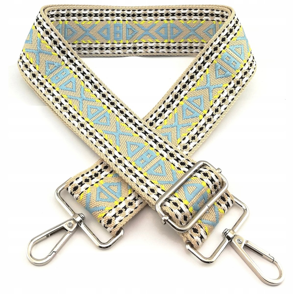 Pasek Do Torebki Torby Regulowany Szeroki Damski Długi Parciany Beżowy