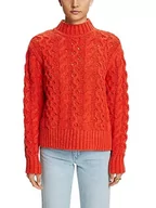 Swetry damskie - ESPRIT Sweter damski, 880 / Bright Orange, XS - miniaturka - grafika 1