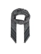 Apaszki i szaliki damskie - Calvin Klein Chusta Emblem Aop Jacquard Square Scarf LV04F8080G Czarny - miniaturka - grafika 1
