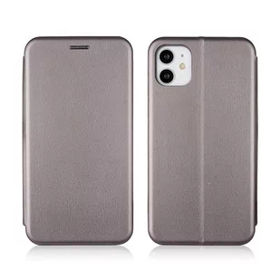 NoName Etui Book Magnetic iPhone 11 stalowy /steel - Etui i futerały do telefonów - miniaturka - grafika 1