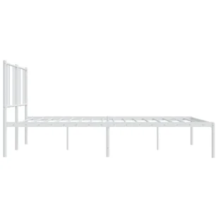Metalowa rama łóżka z wezgłowiem, biała, 180x200 cm Lumarko! - Łóżka - miniaturka - grafika 8