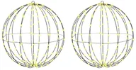 Ozdoby bożonarodzeniowe - vidaXL Piłka z 384 diodami LED 2 pcs Ciepła biel 60 cm Metal - miniaturka - grafika 1