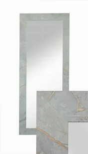 Lustro wiszące w ozdobnej ramie 120x50 cm w kolor beton złoty do salonu pokoju sypialni B.D. Art - Lustra - miniaturka - grafika 1
