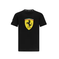 Odzież do sportów motorowych - Koszulka T-shirt dziecięca czarna Shield Ferrari F1 2023 - miniaturka - grafika 1