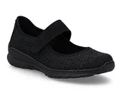 Półbuty damskie - Półbuty damskie całe czarne Rieker N4299-00 na rzep sportowe wiosenne-36 - miniaturka - grafika 1