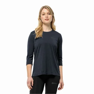 Damska koszulka sportowa Jack Wolfskin CROSSTRAIL 3/4 T W night blue - S - Bielizna sportowa damska - miniaturka - grafika 1