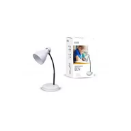 Lampy stojące - INQ Lampka biurkowa INQ Ben, E27, biała, 40 W - miniaturka - grafika 1