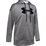 Bluzy sportowe damskie - Bluza damska Under Armour  Synthetic Fleece Chenille Logo PO Hooodie grey XS - miniaturka - grafika 1