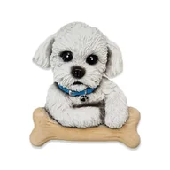 Zabawki interaktywne dla dzieci - Magnes Z Maltańczykiem Na Lodówkę Piesek Kość Ozdoba Idealny Prezent - miniaturka - grafika 1