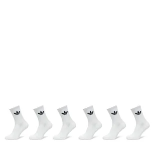 Zestaw 6 par wysokich skarpet unisex adidas Trefoil Cushion IJ5619 Biały - Skarpetki męskie - miniaturka - grafika 1