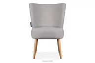 Fotele - Fotel w tkaninie boucle na wysokich nogach jasny szary APPA Konsimo - miniaturka - grafika 1