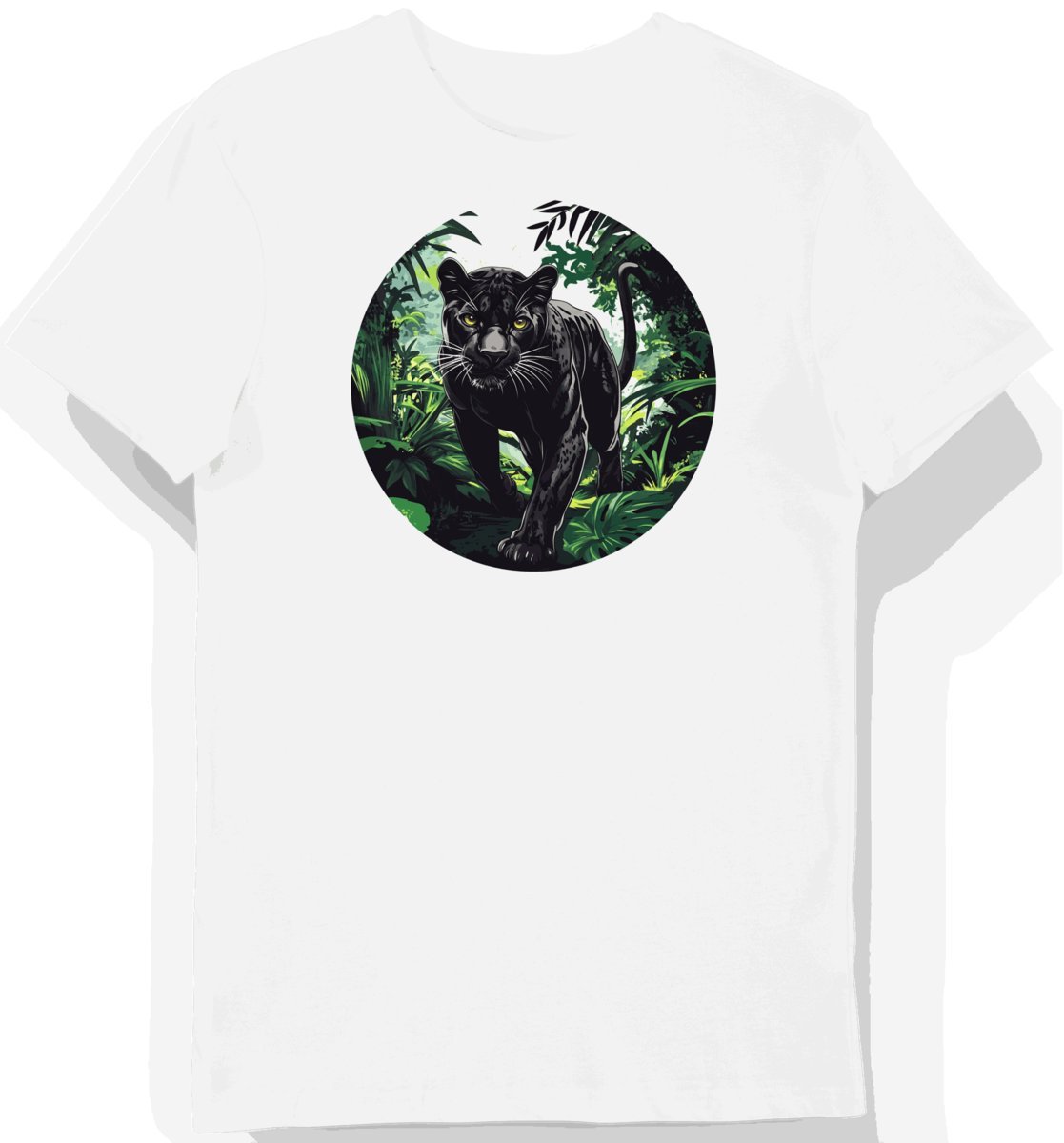 Koszulka męska biała z motywem pantery w magicznej poświacie XL