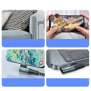 Joyroom kątowy kabel przewód USB Typ C - USB Typ C Power Delivery 100W 5A 1,5m szary (S-1550N12 C-C gray) - Kable USB - miniaturka - grafika 12