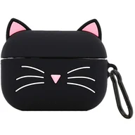 Akcesoria do słuchawek - ETUI AIRPODS PRO SŁUCHAWKI POKROWIEC CZARNY KOTEK - miniaturka - grafika 1