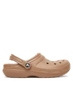 Klapki i japonki męskie - Crocs Klapki Classic Lined Clog 203591 Brązowy - miniaturka - grafika 1