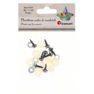 Akcesoria i części do maszyn do szycia - Titanum Oczy do maskotek plastikowe 10mm z mocowaniem 8 szt - miniaturka - grafika 1