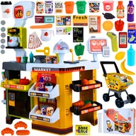 Zabawy w naśladowanie dorosłych - Supermarket Sklep Spożwyczy Zestaw 65 El Mały Sprzedawca Stoisko Sklepowe - miniaturka - grafika 1