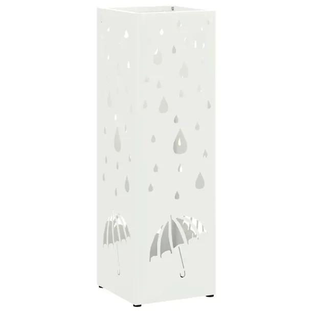 Stojak na parasol Biały 15.5 x 15.5 x 49 cm Metal