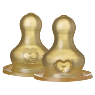 Bibs, smoczek do butelki, kauczukowy, okrągły, wolny przepływ, od urodzenia, 2 sztuki - Smoczki do butelek - miniaturka - grafika 1