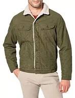 Kurtki męskie - Lee Kurtka męska Sherpa Denim, olive green, XXL - miniaturka - grafika 1
