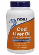 Przeziębienie i grypa - Now Foods Cod Liver Oil 1000 mg Extra Strength 180 Kapsułek - miniaturka - grafika 1